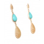 Krishna Teardrop Gold Leaf Earrings
